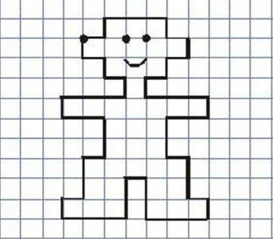 Графический диктант человечек для дошкольников