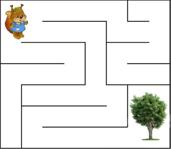 Простые лабиринты для детей 4-5 лет