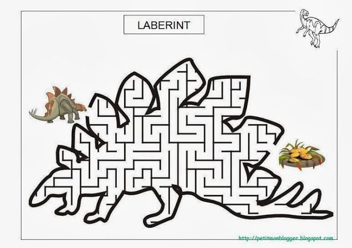 Задания с динозаврами для детей Лабиринт