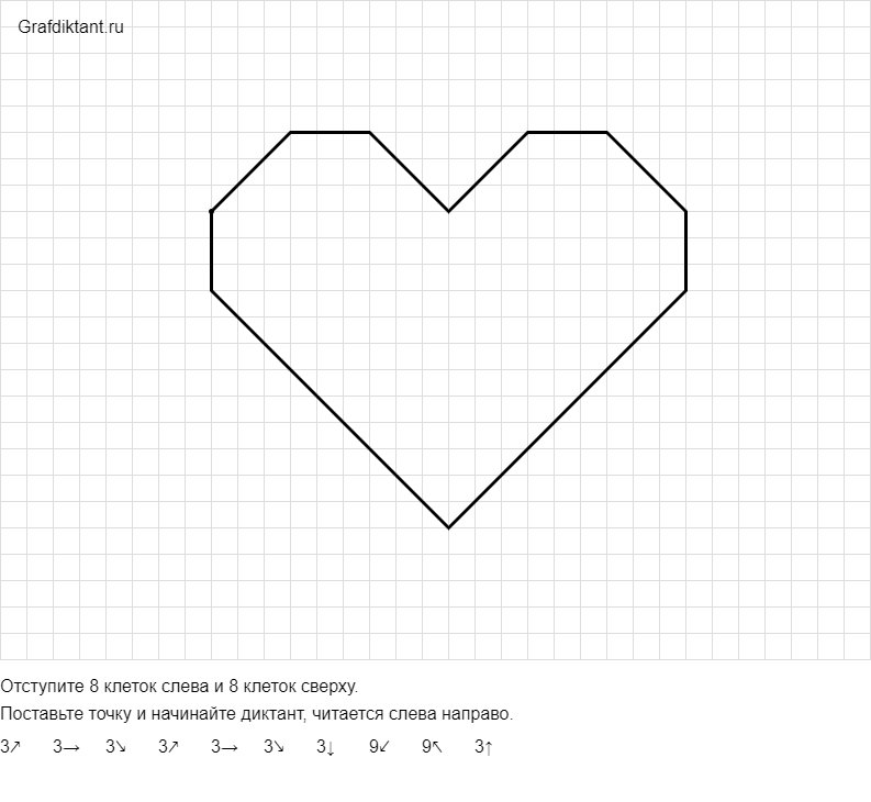 Диктант по клеточкам сердце
