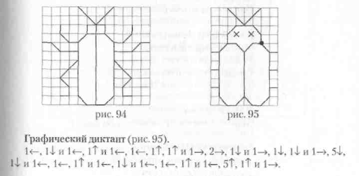 Графический диктант для дошкольников 6-7 Жук