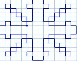 Снежинка по клеточкам для дошкольников