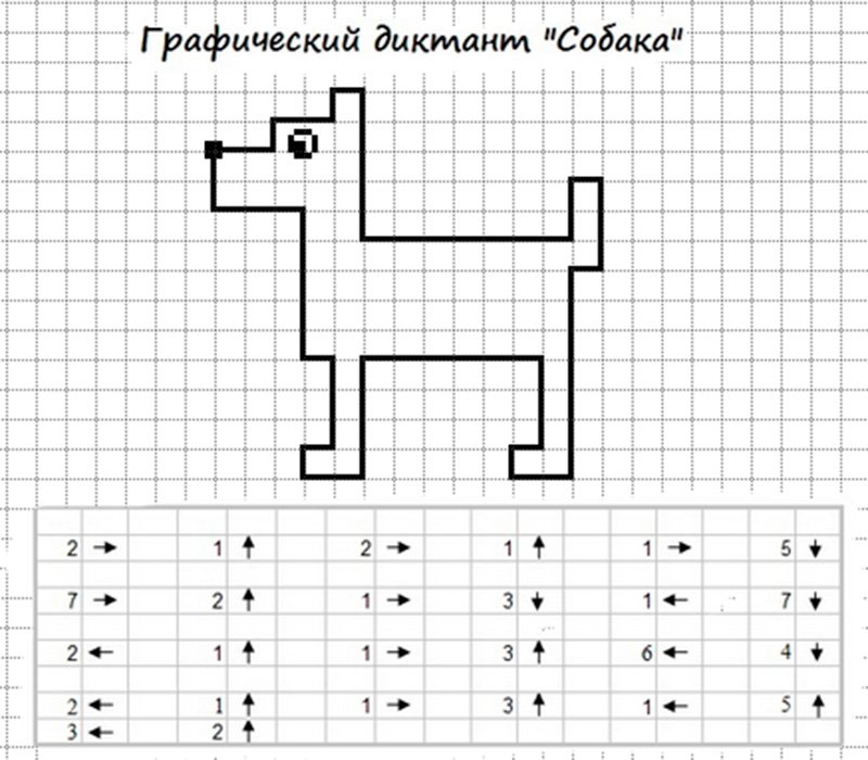 Математический диктант детский сад по клеточкам