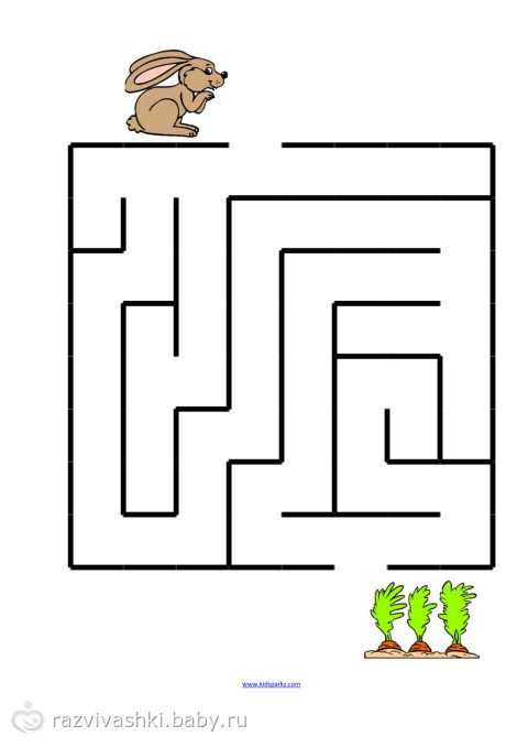 Задания для 3 лет Лабиринт