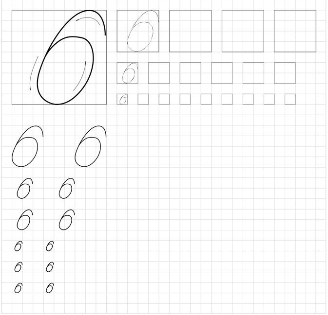 Прописать цифру 6 для дошкольников