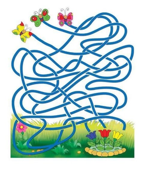 Лабиринт с цветами для детей