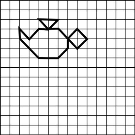 Графический диктант посуда по клеточкам для дошкольников