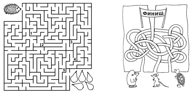 Лабиринты для детей 8-9 лет