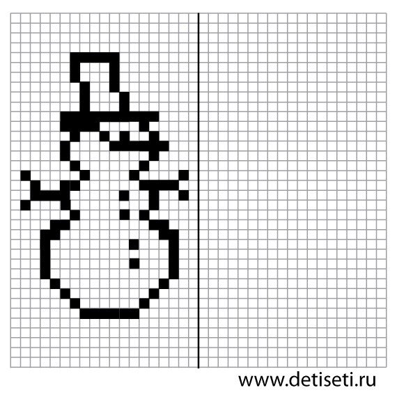 Новогодние рисунки по клеткам