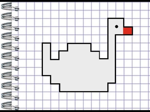 Утка по клеткам графический диктант