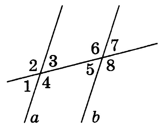 Найдите параллельные прямые на рисунке