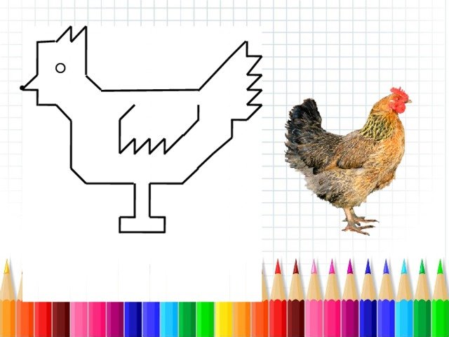 Графический диктант для 1 класса петух