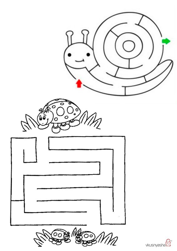 Задания лабиринты для детей 3-4 лет