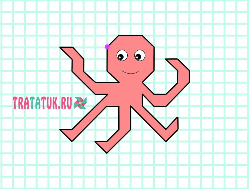 Графический диктант осьминог по клеточкам