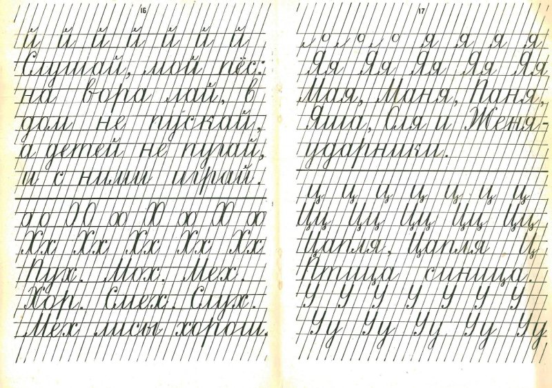 Прописи в часто кусую линию