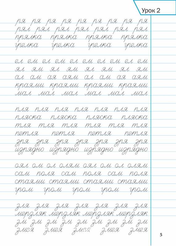 Тренажёр по чистописанию 2 класс школа России