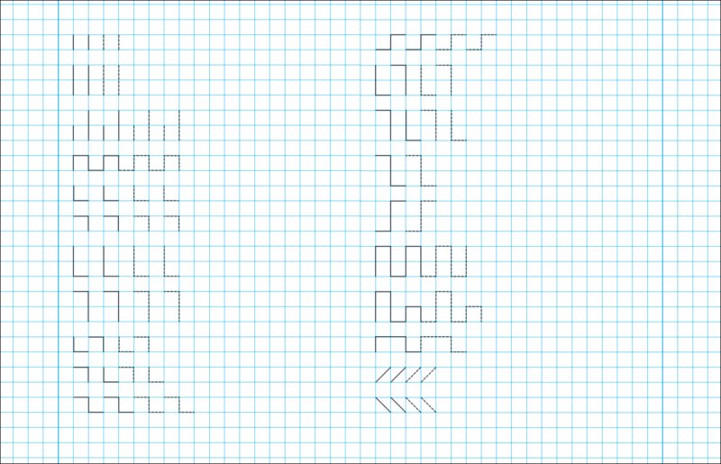 Узоры по клеточкам для дошкольников