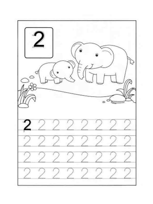 Цифра 2 задания для дошкольников прописи