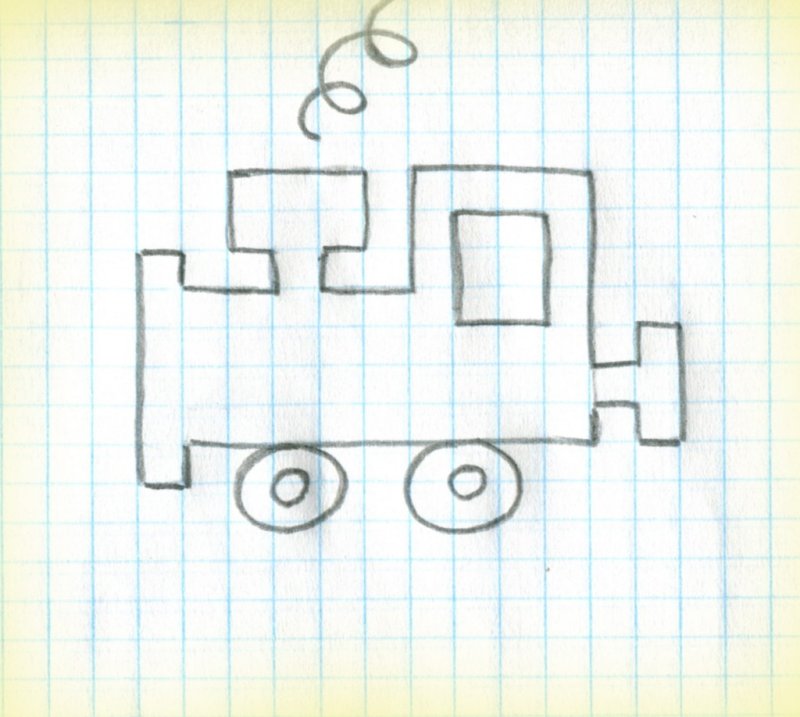 Графический диктант паровозик