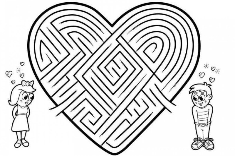 Лабиринт раскраска для детей