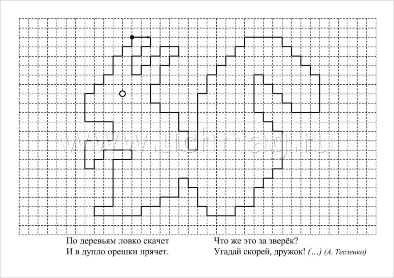Рисование по клеткам графический диктант
