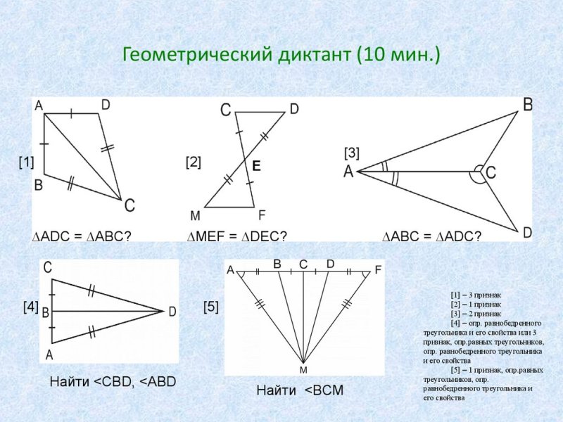 Треугольники 7 класс повторение
