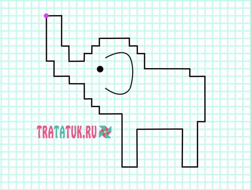 Графический диктант Слоник