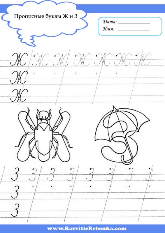 Прописи для дошкольников буквы прописные буквы ж и