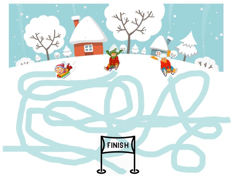 Зимн е лабиринты для детей