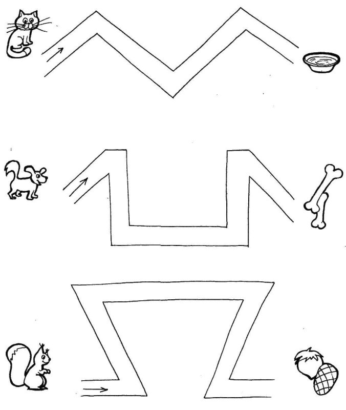 Простые лабиринты для детей 2-3 лет