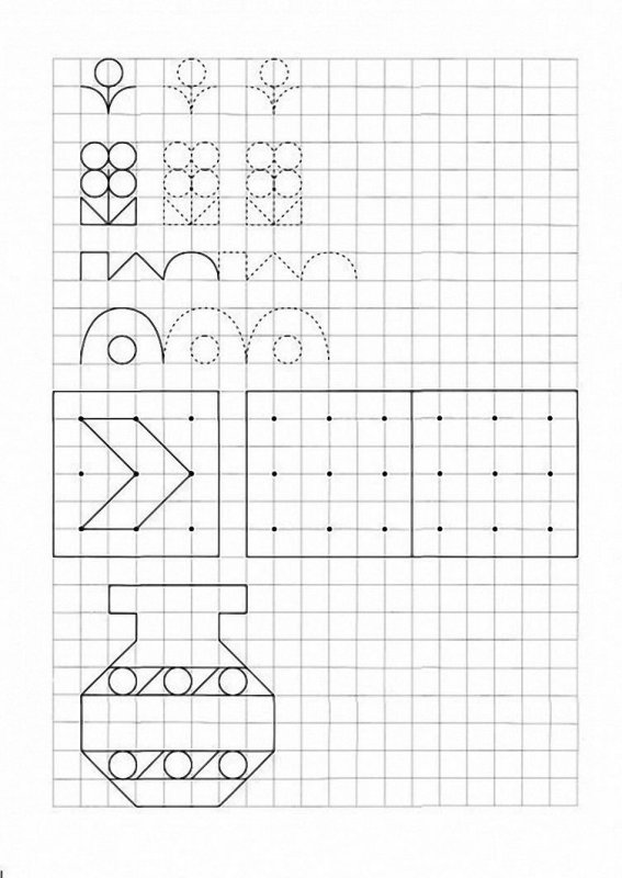 Узоры в клетку для дошкольников