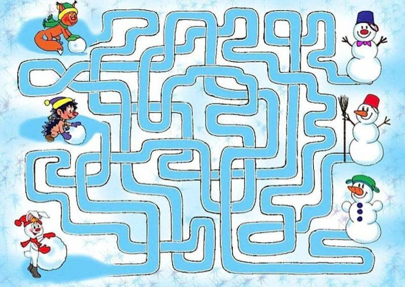 Новогодние лабиринты для детей 5-6 лет