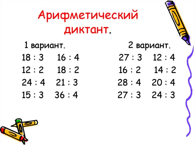 Математический диктант 3 класс таблица умножения