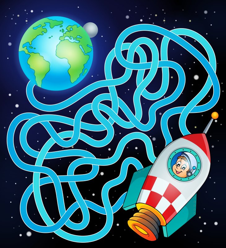 Космос лабиринты для дошкольников