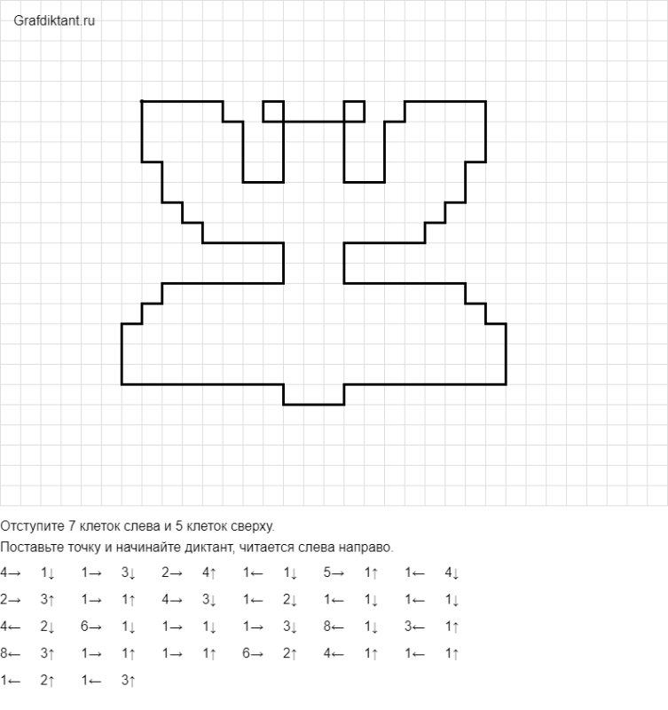 Графический диктант бабочка для дошкольников 6-7
