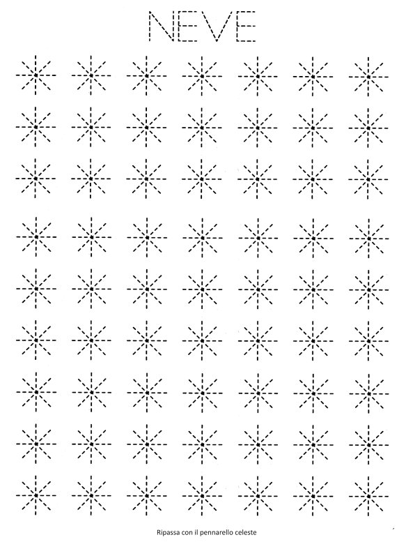 Обведи снежинку по точкам