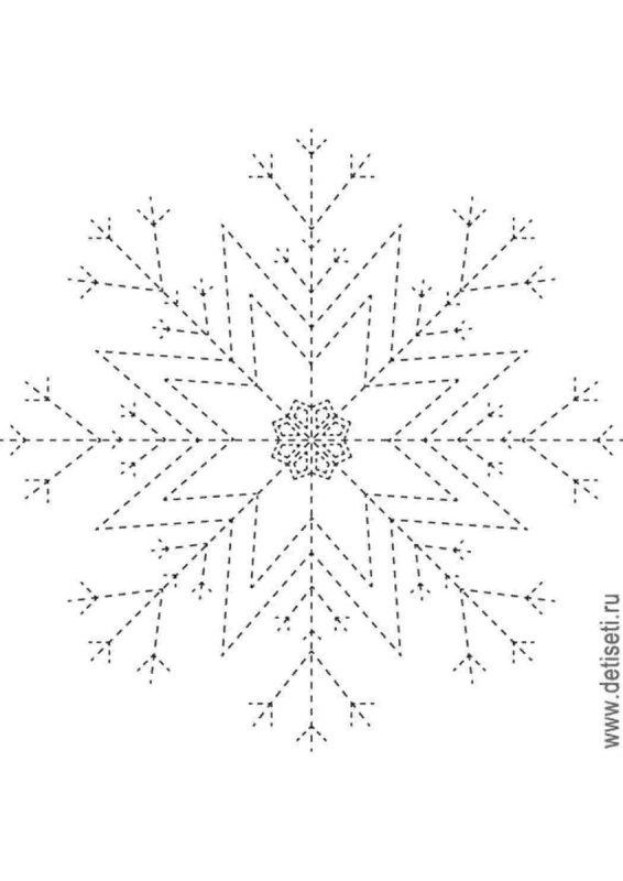 Снежинки обвести