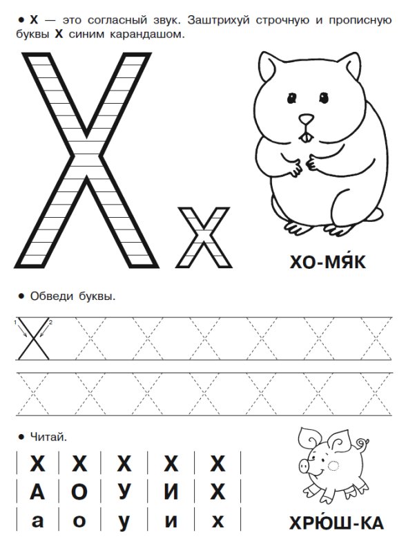 Буква х для дошкольников