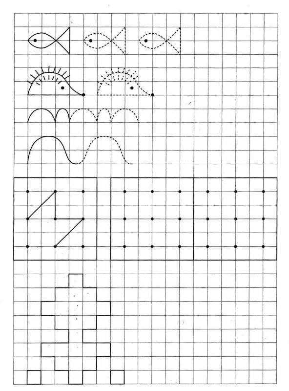 Прописи в клеточку для дошкольников 5-6 лет