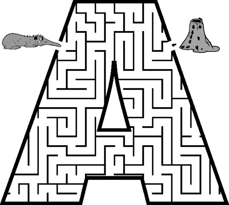 Лабиринт буквы для детей