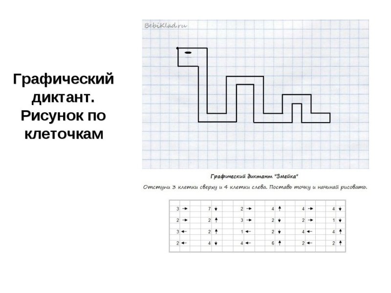 Графический диктант для дошкольников 5-6 простой