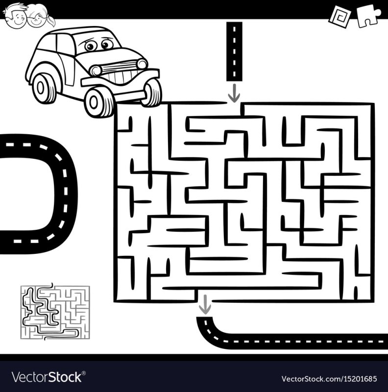 Лабиринт с машинками для детей