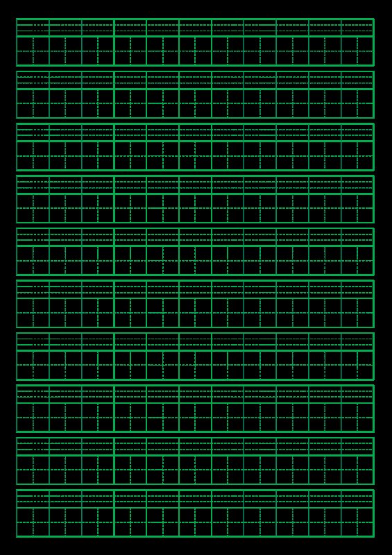 Листы для написания китайских иероглифов