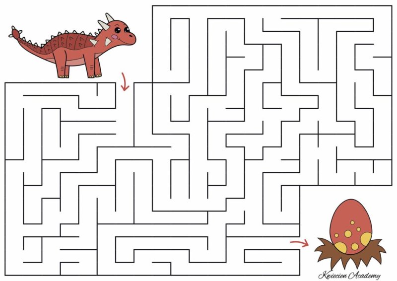 Лабиринт с динозаврами для 6 лет