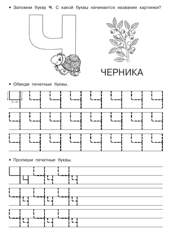 Буква ч печатная пропись