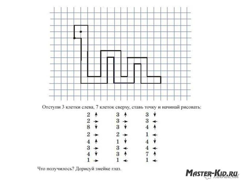 Математический диктант для дошкольников по клеточкам 6-7 лет