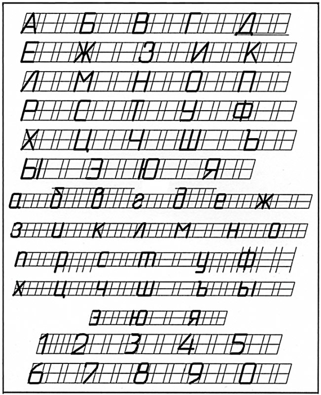 Шрифт черчение