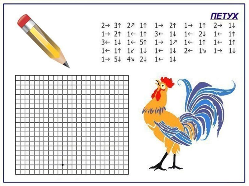 Рисование по клеточкам по стрелочкам