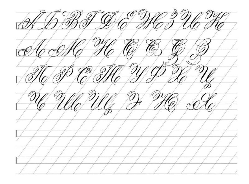 Каллиграфические буквы прописи Чистописание