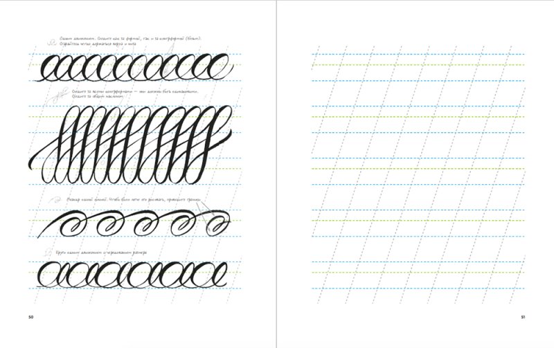 Упражнения для каллиграфического почерка пером